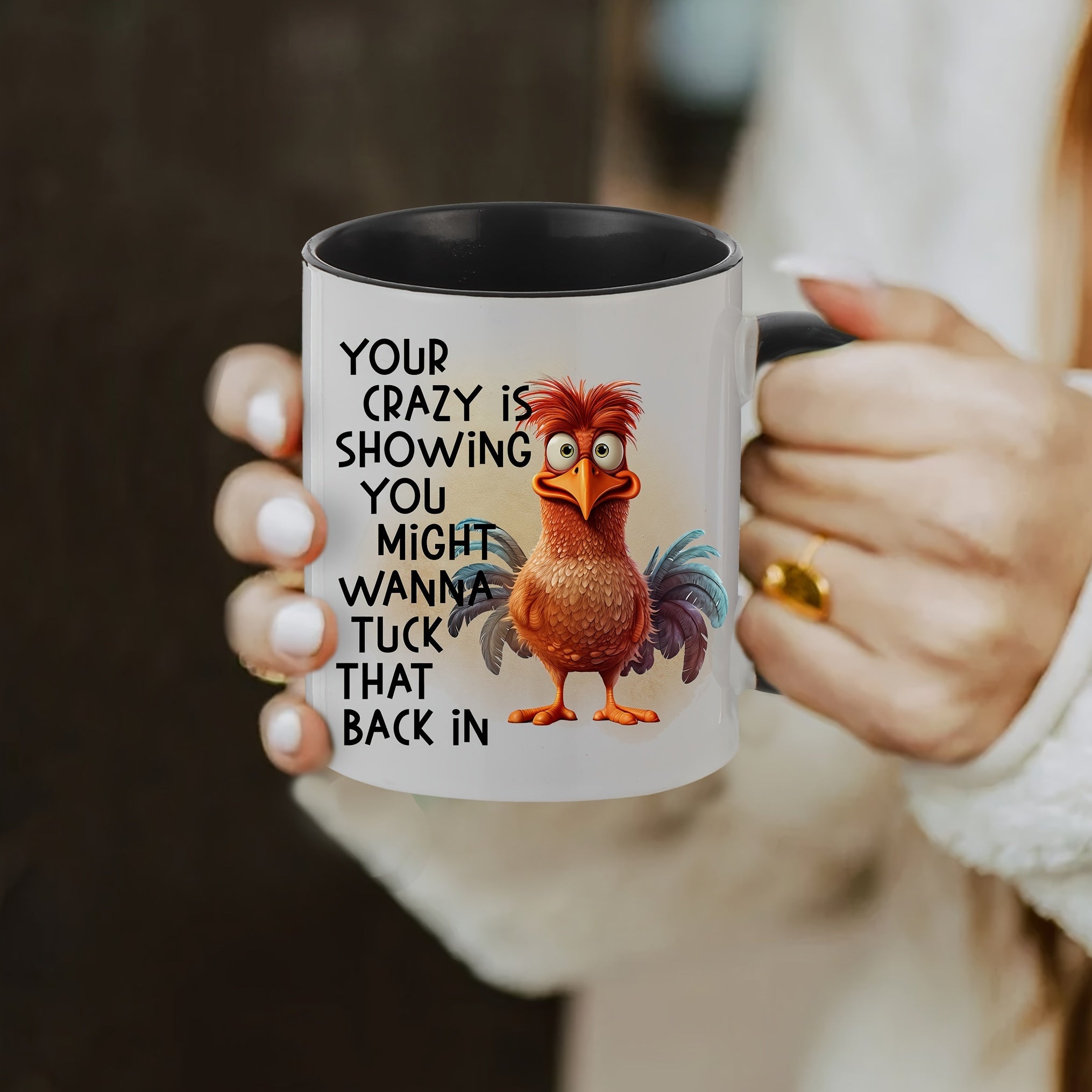 11 1oz 330ml Chicken Pattern Ceramic Cup Creative Cartoon Coffee Cup