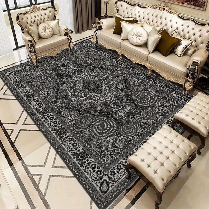 Vintage Boho Area Rug Stain Resistant Non Shedding Floral Floor Mat