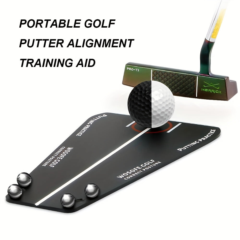 Golf Putting Alignment Mirror with Beads & Ball
