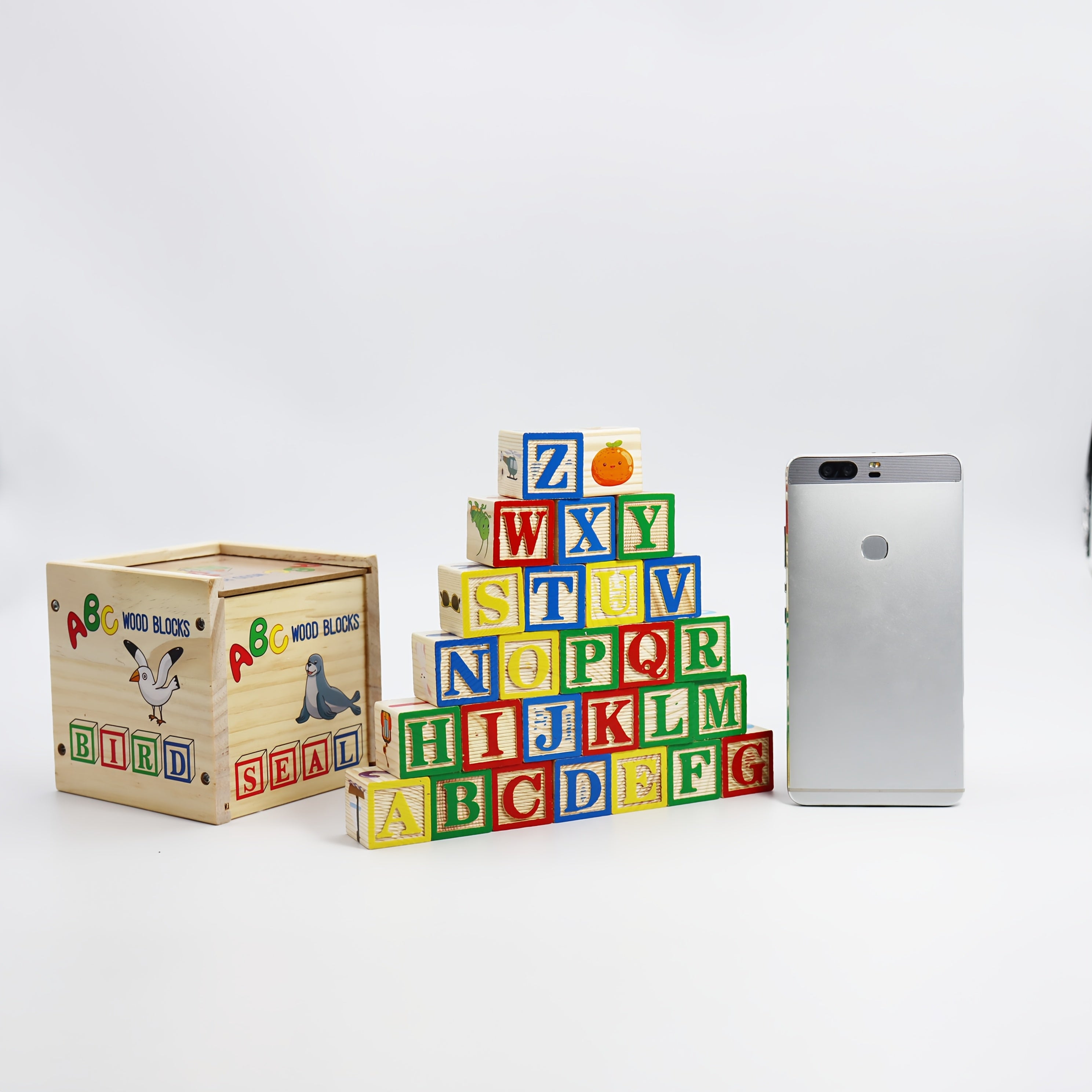 Wooden Alphabet Blocks Educational Toys for Kids - Ideal Christmas Gift