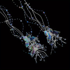 Crystal Butterfly Bridal Hair Clip with Tassel