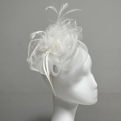 Mesh Flower Headband Faux Feather Hair Accessories