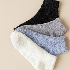 4 Pairs Fuzzy Socks Comfy Warm Home Floor Stockings