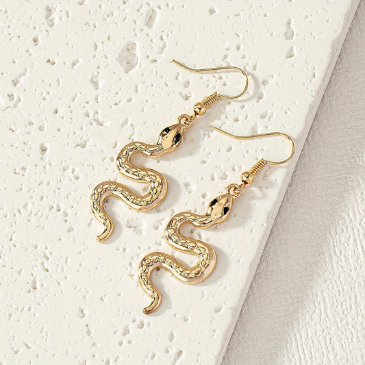 Minimalist Snake Shaped Earrings For Men, Daily Decoration