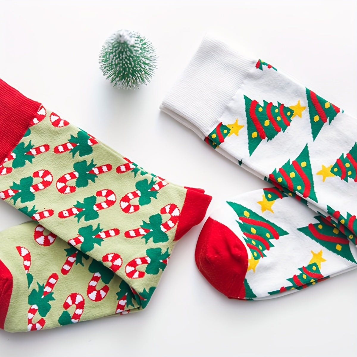Christmas Print Socks Women's Mid Tube Stockings