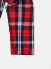 Colorblock Plaid Lounge Pants Casual & Comfy Bow Elastic Waistband