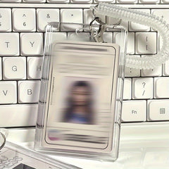 Transparent Acrylic Kpop Photocard Access Card Holder with Keychain