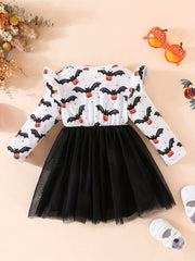 Halloween Baby's Cartoon Print Dress