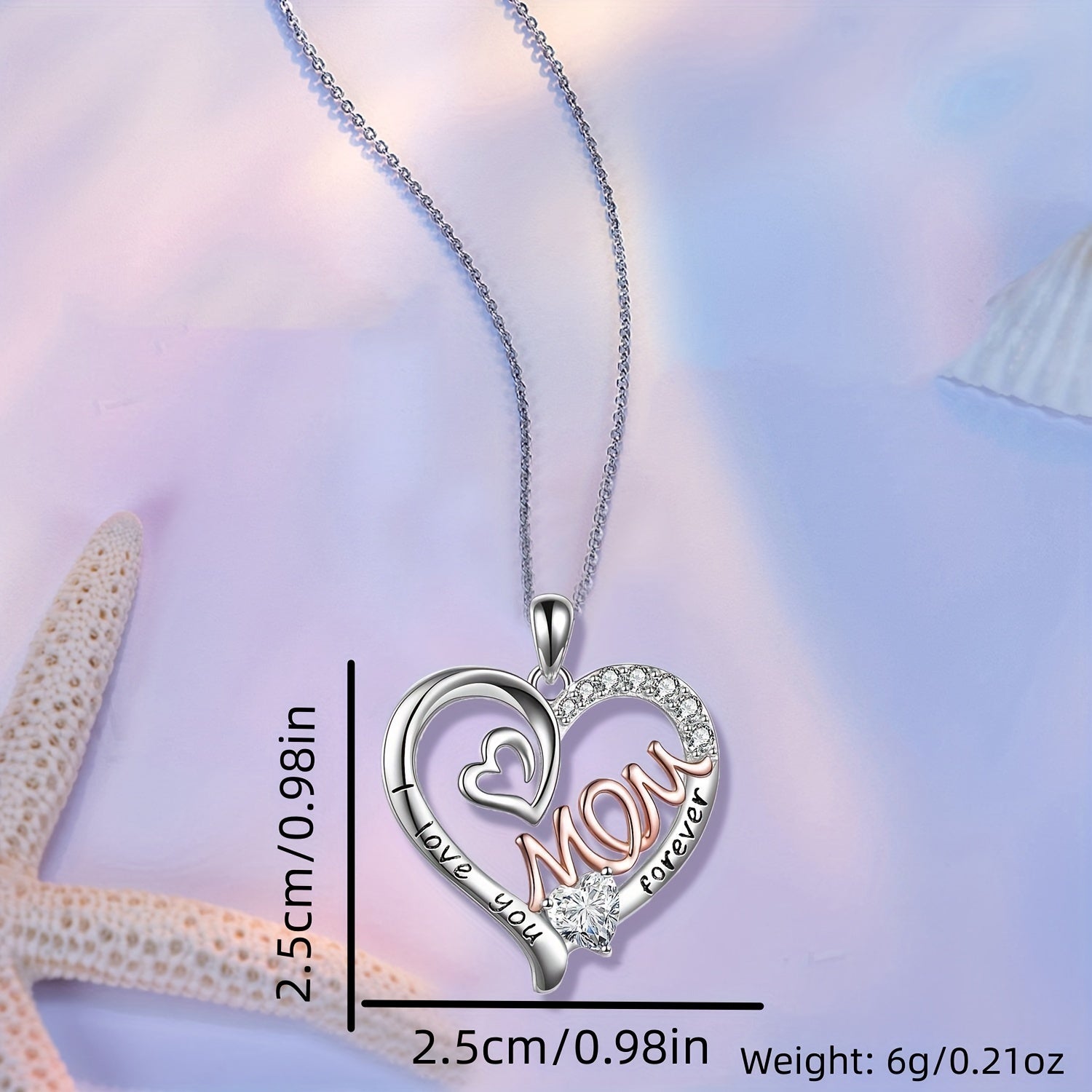 Heart Mom Pendant Necklace Holiday Gift