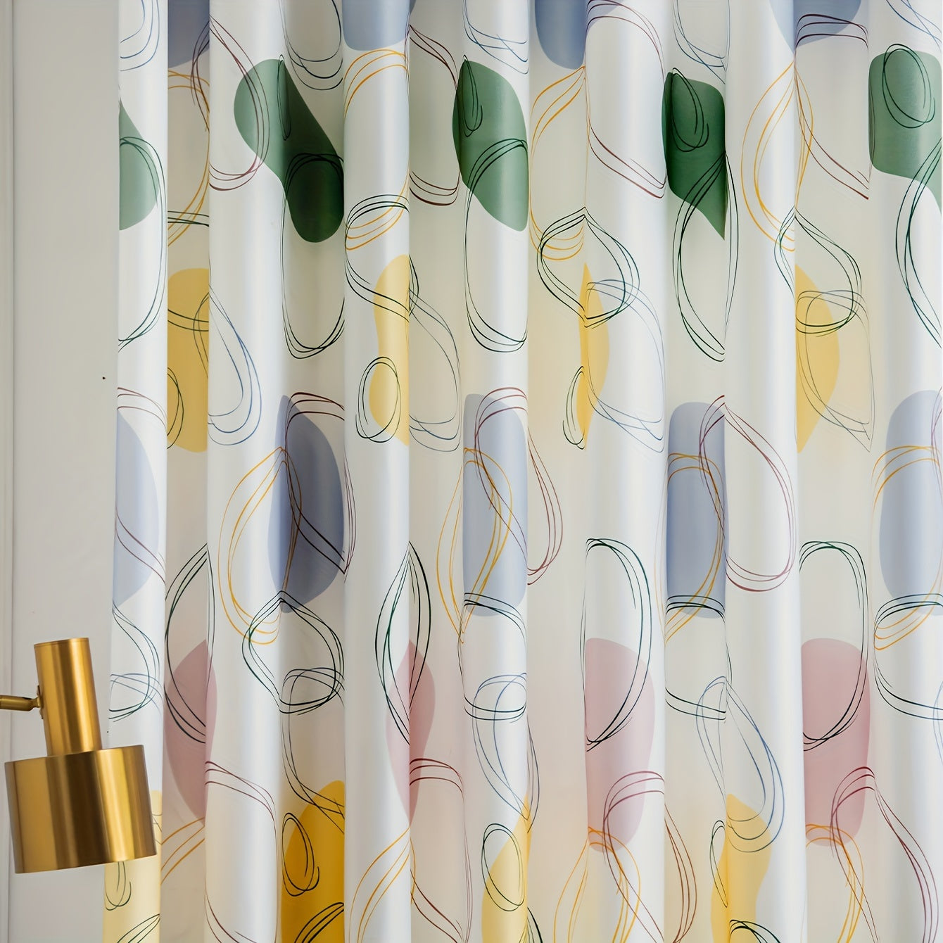 Geometric Circle Pattern Curtain for Home Decor