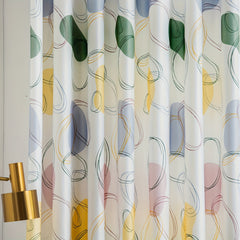Geometric Circle Pattern Curtain for Home Decor