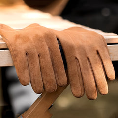 Suede Non-slip Gloves for Winter Warmth - Outdoor Cycling Driving
