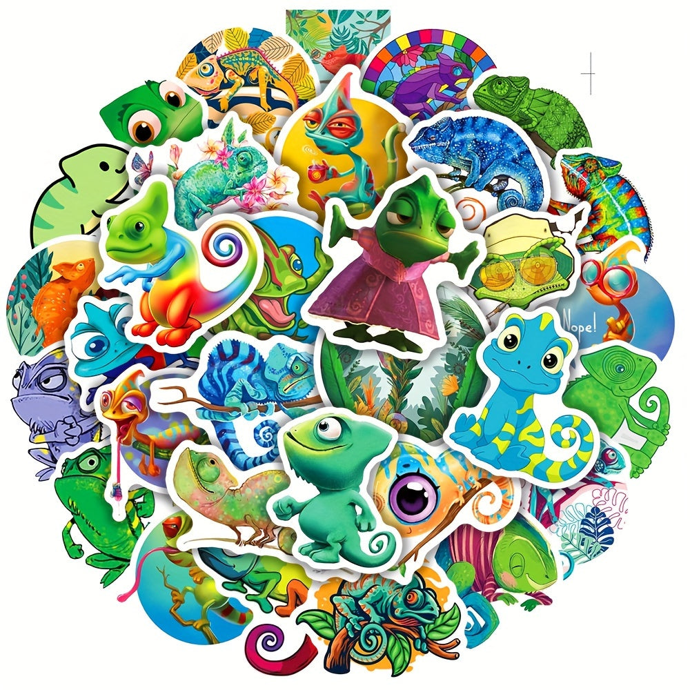50pcs Chameleon Reptile Stickers DIY Creative Toys