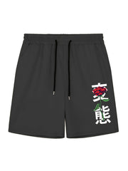 Men's Rose Graphic Pocket Shorts Elastic Waist
