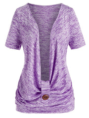 Women's Plus Size Short Sleeve Tee & Halter Neck Top Set