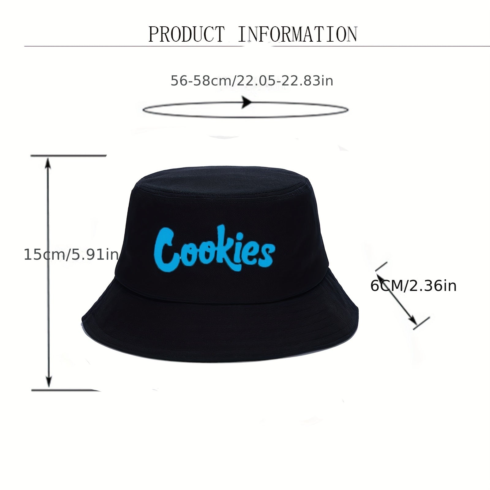COOKIES Colored Letter Unisex Bucket Hat Sun Hat