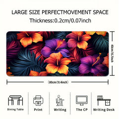 Multicolour Flowers Pattern Mousepad Desk Mat Anti Slip Office Mouse Pad