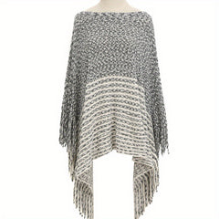 Fringe Shawl Large Split Shawl Wrap Warm Windproof Shawl Cape For Women