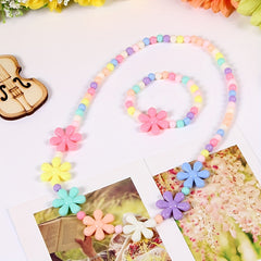 Cartoon Candy Beaded Necklace & Bracelet Set for Girls