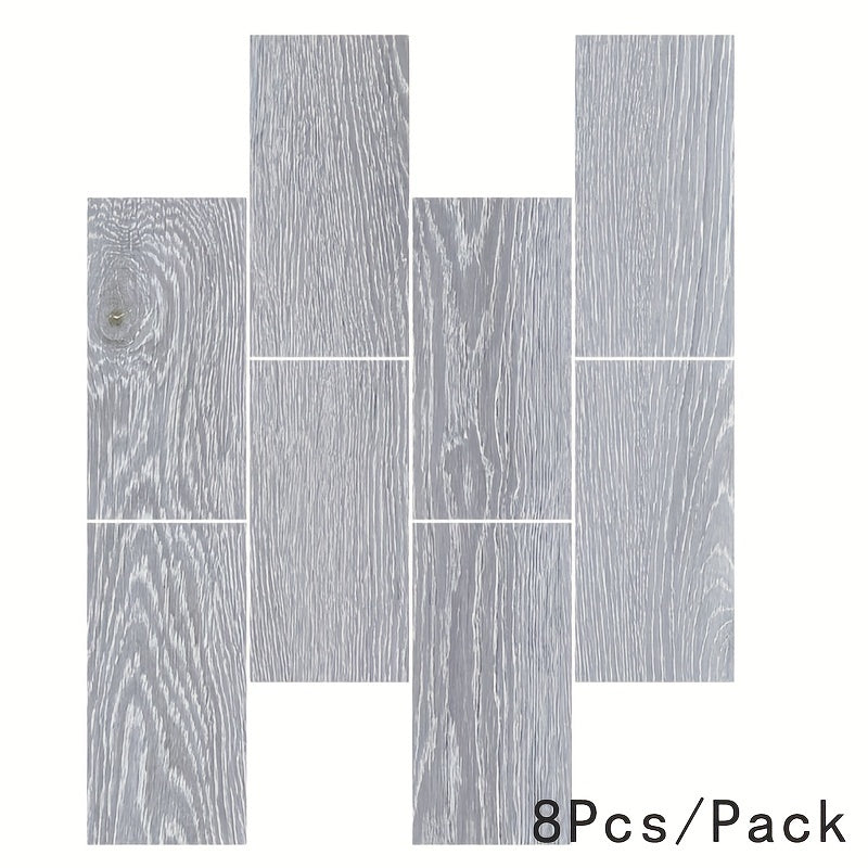 8pcs Self adhesive Floor Stickers Wood Grain Cement Ground