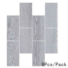 8pcs Self adhesive Floor Stickers Wood Grain Cement Ground