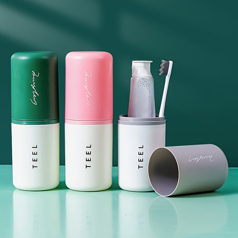 Travel Toothbrush Set with Tooth Cup and 4 Brushes