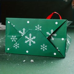 5pcs Christmas Gift Bags Creative Bow Snowflake Hand Candy Gift Bags