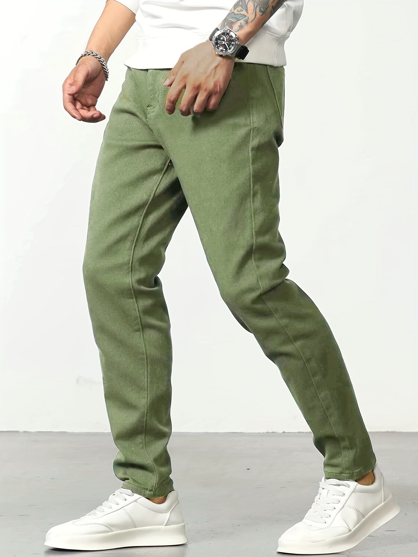 Mens Straight Leg Jeans Street Style Denim Pants