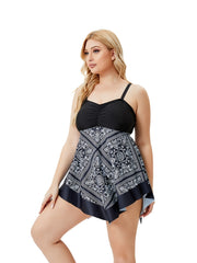 Ethnic Print Bikini Set Women's Medium Stretch Vacation Swimsuit