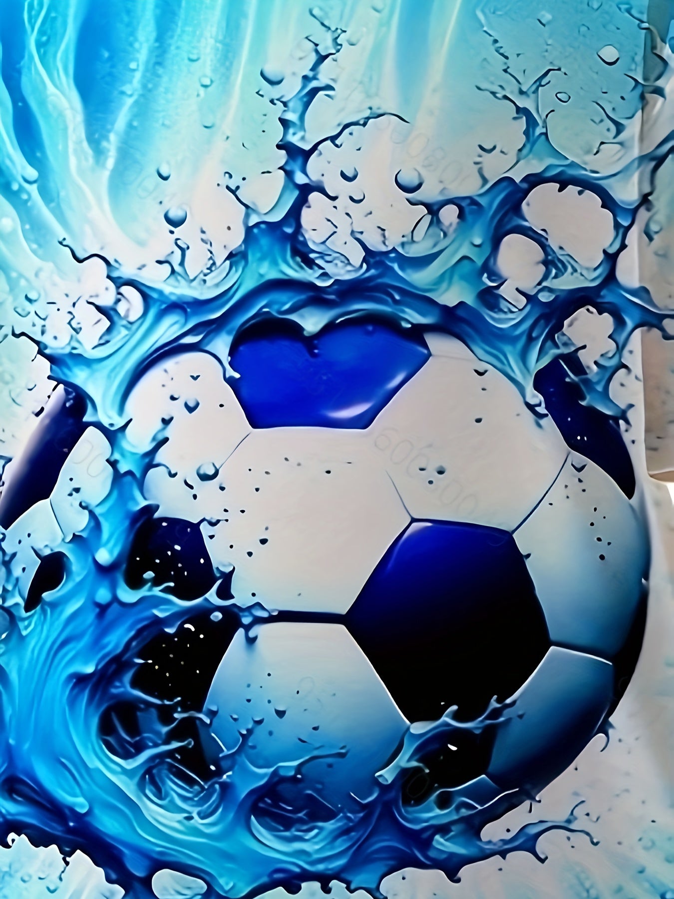 Boys Football Water 3D Print T-shirt Kids Casual Top