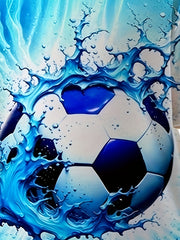 Boys Football Water 3D Print T-shirt Kids Casual Top
