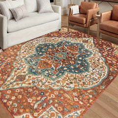 Cashmere Fabric Area Rug Lightweight Washable Carpet