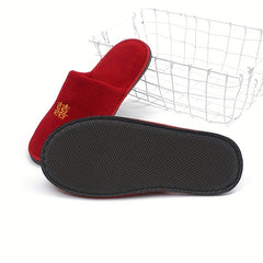 Women's Plush Slippers Soft Round Toe Flat Home Shoes