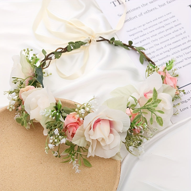 Children's Rose Wreath Hair Accessory for Wedding Party