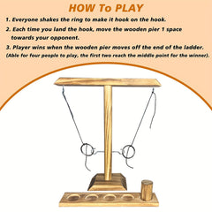 Ring Toss Hook Games with Shot Ladder Wooden Game