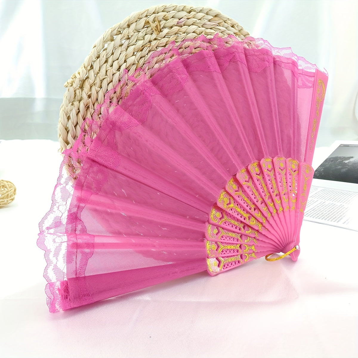 Men's Folding Retro Hand Fan for Dance Performance