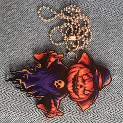 2D Acrylic Scary Pumpkin Head Ornament Halloween Christmas Tree Car Accessory