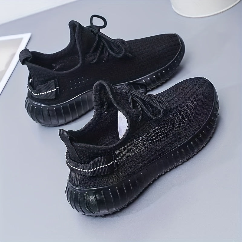Women's Lightweight Knit Sports Shoes Lace Up Low Top Running Shoes