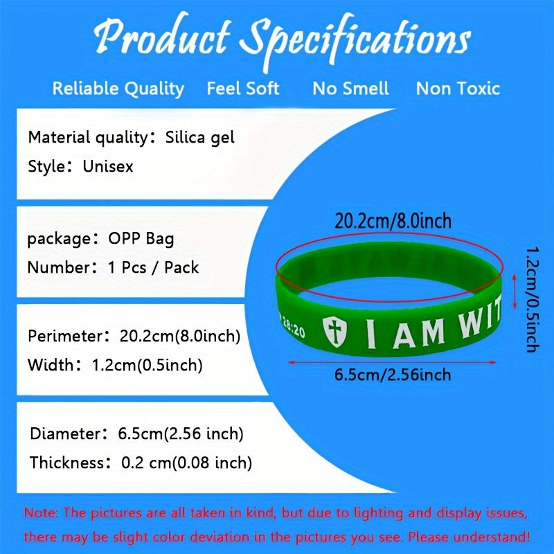 Minimalist Team Wishes & Blessings Slogan Silicone Bracelet Wrist Strap