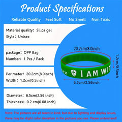 Minimalist Team Wishes & Blessings Slogan Silicone Bracelet Wrist Strap