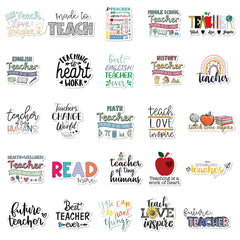 50pcs Creative Text Waterproof Doodle Stickers for Teachers