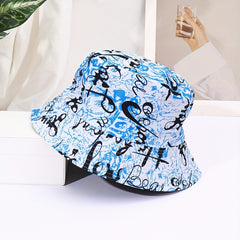 Graffiti Print Bucket Hat Couple Basin Hat Sunscreen Fisherman Cap