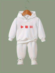 OERYUI Video Button Print Hooded Set for Sports