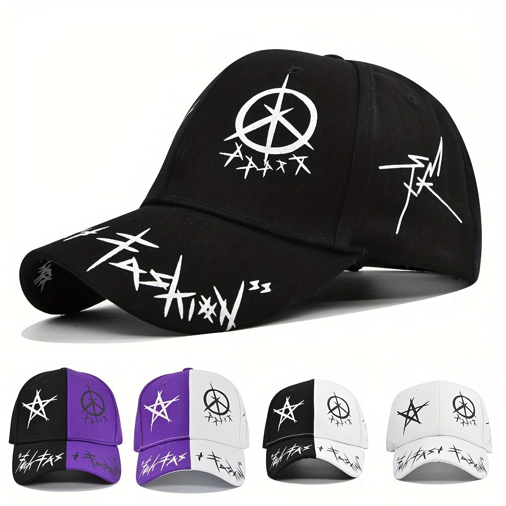Pentagram Graffiti Baseball Cap Hip Hop Block Cotton Dad Hats