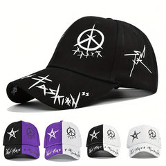 Pentagram Graffiti Baseball Cap Hip Hop Block Cotton Dad Hats