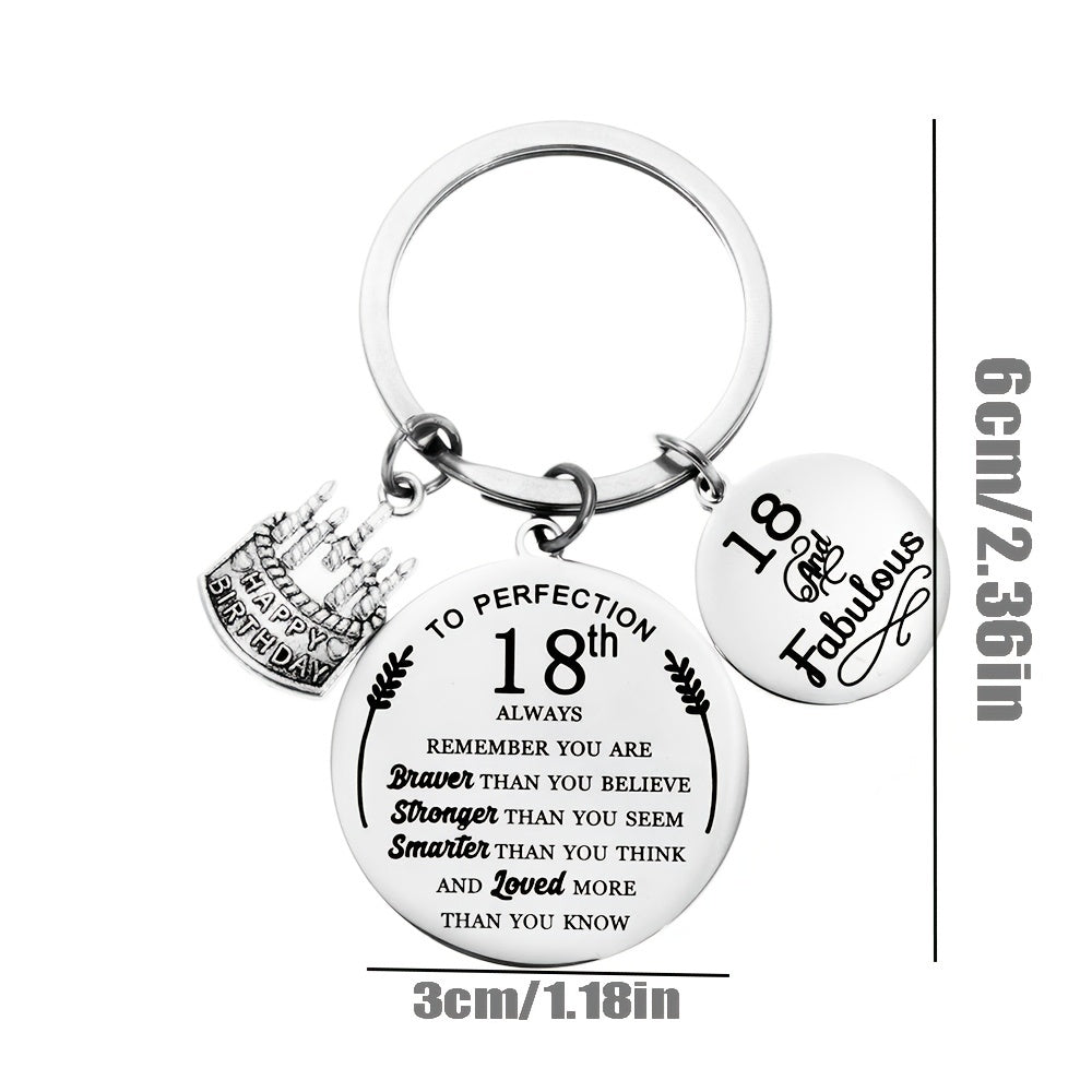 18th Birthday Keychain Stainless Steel Creative Accessory Boys Girls