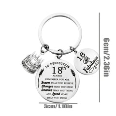 18th Birthday Keychain Stainless Steel Creative Accessory Boys Girls