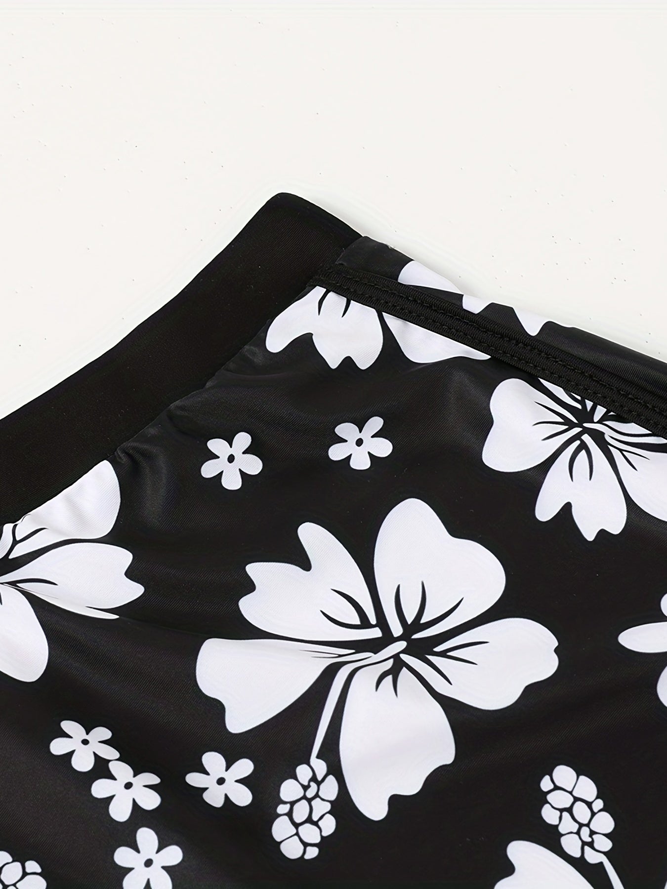 Floral Print Swimsuit Shorts Loose Fit High Stretch Tankini Bottoms