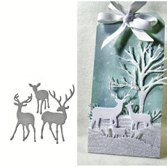 1pc 3 Deers Metal Cutting Dies Stencil for Card Making DIY Scrapbooking