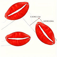Giant Red Sausage Lips Costume Accessory Funny Mouth Prop for Parties & Events